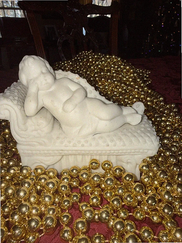 19th C. Parian Ware Cherub Reclining Chaise Lounge - Now On Sale - Was $70