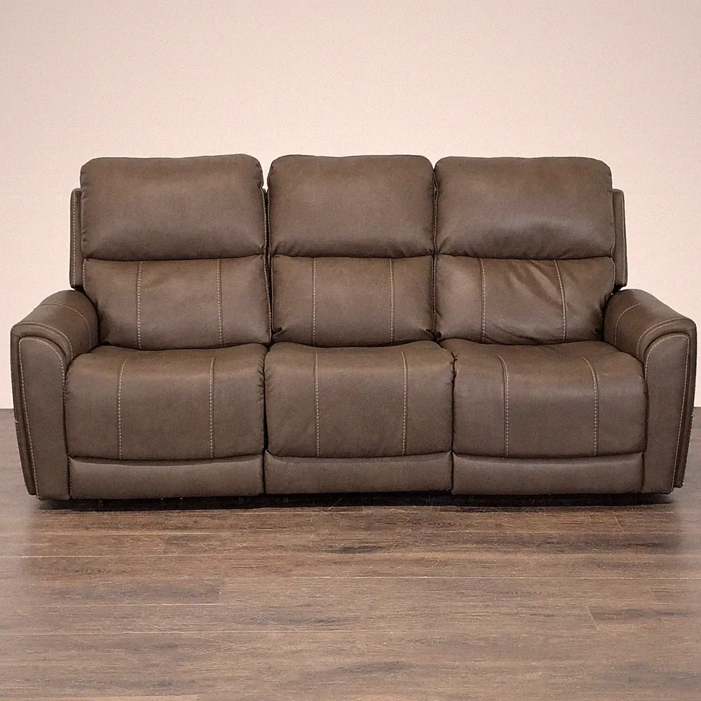 Flexsteel Carter 3-Seat Power Reclining Sofa - Brown Leather