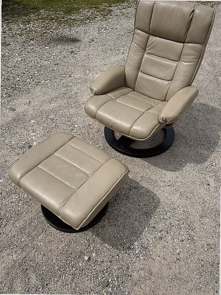 Flexsteel Taupe RV Euro Chair Recliner Swivel Base Ergonomic RV Furniture Seat