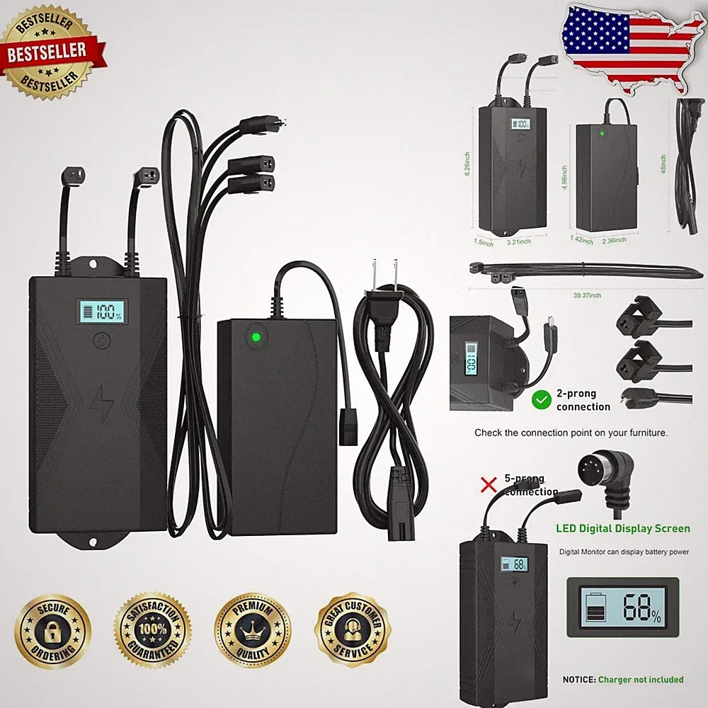 High-Capacity Recliner Power - Flexsteel/Okin/Berkline, Wire-Free, LED Indicator