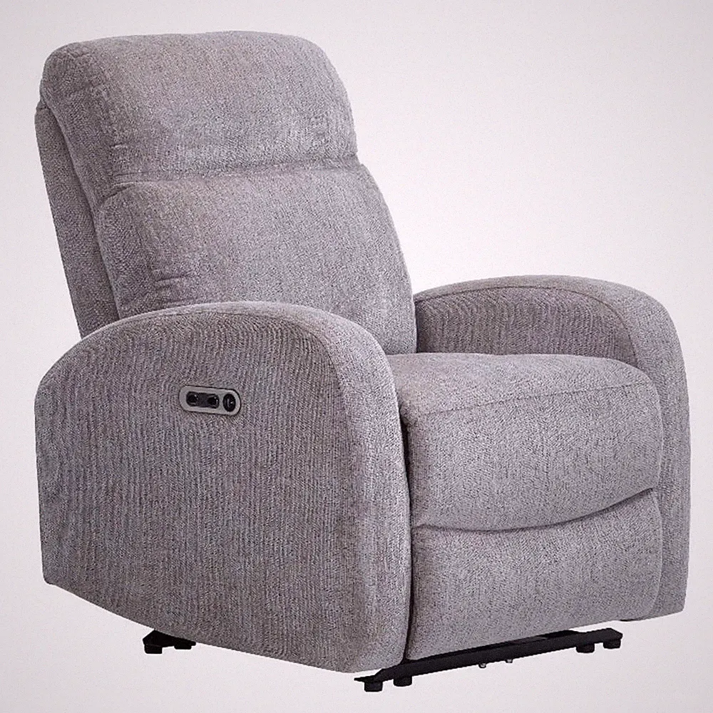 Pemberly Row Contemporary Fabric Whiskers Nature Power Recliner