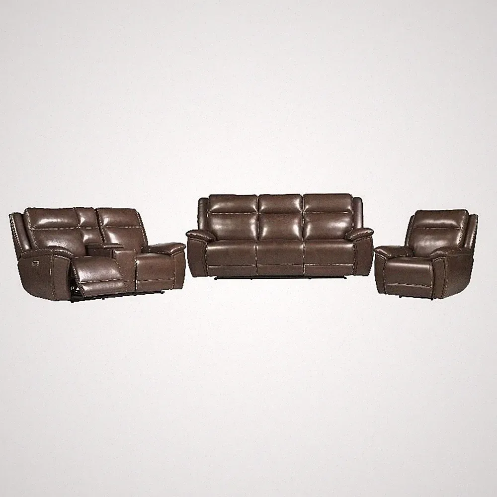Pemberly Row Hickory Power Reclining ZG Sofa Loveseat Recliner