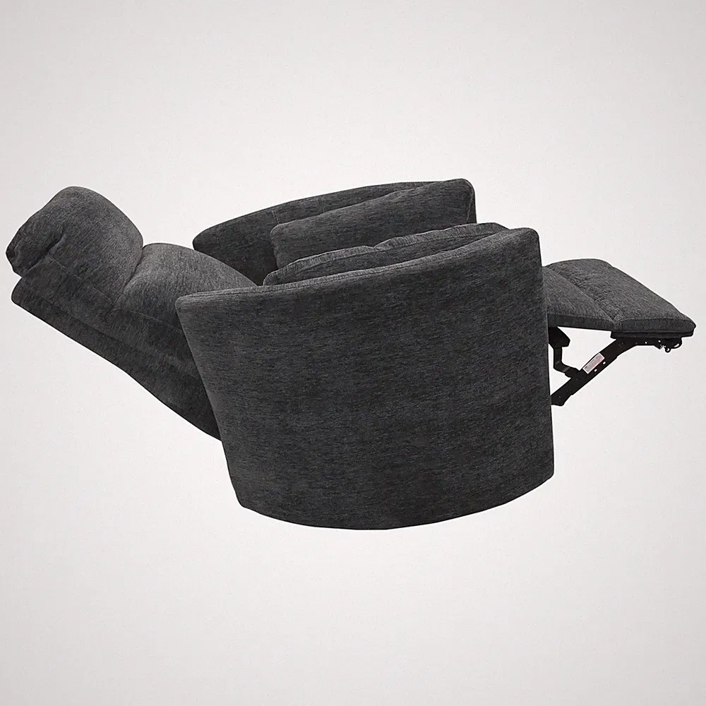 Pemberly Row Modern Charcoal Fabric Power Swivel Glider Recliner (Two Pack)