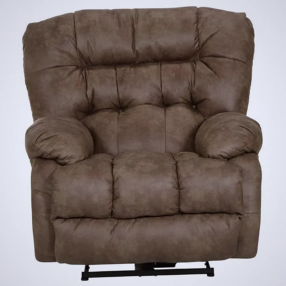 Pemberly Row Power Wall Hugger Recliner in Coffee Brown Polyester Fabric