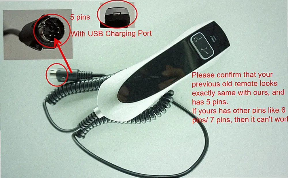 Remote Hand Control For Flexsteel Oscar Power Lift Chair Recliner With USB