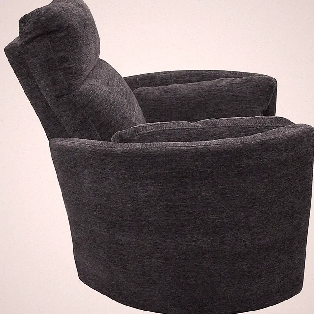 Rosebery Kids Polyester Fabric Power Swivel Glider Recliner in Black